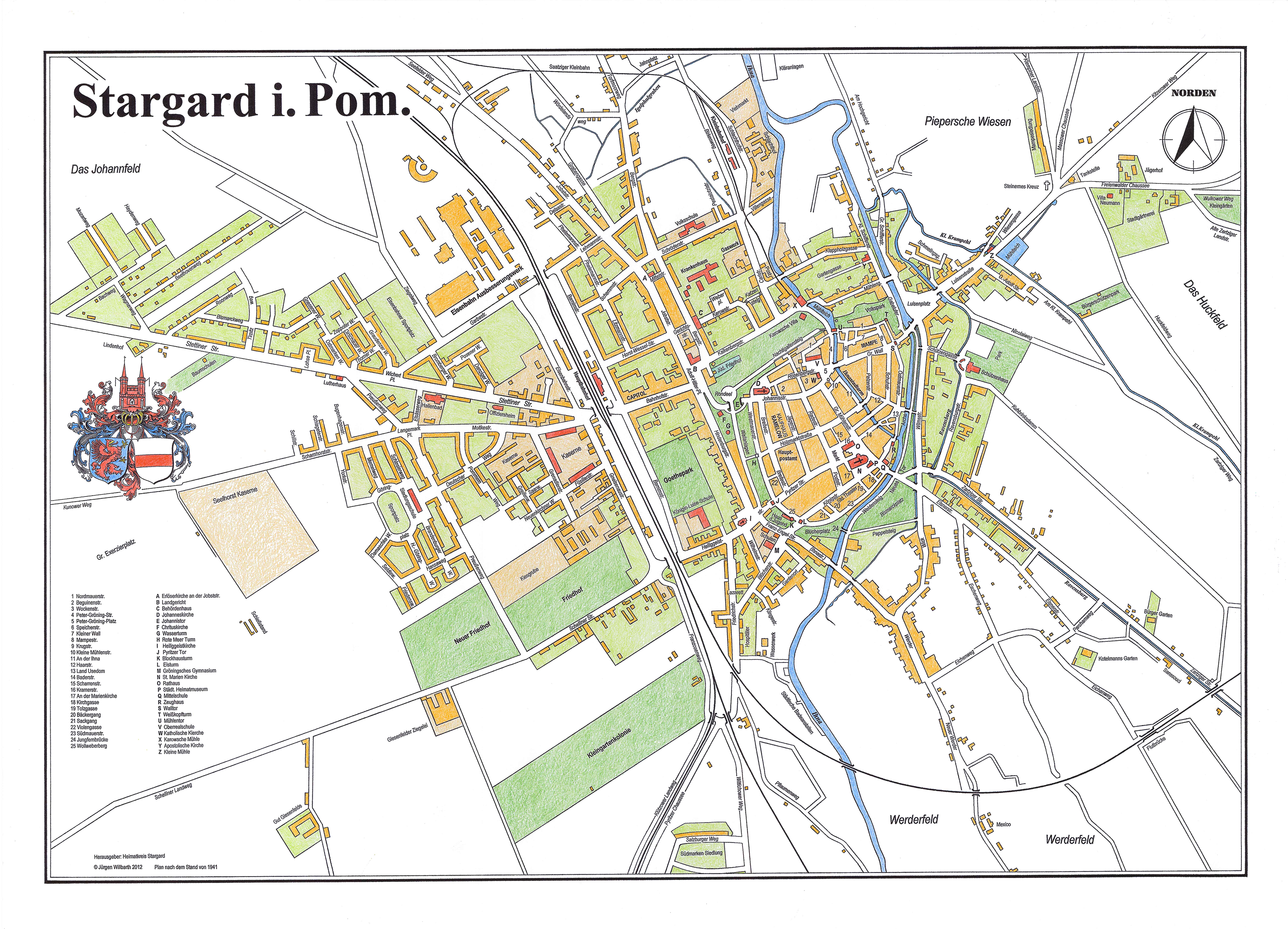 Stadtplan Stargard 1941